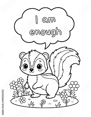 Animal coloring pages with positive affirmations for kids