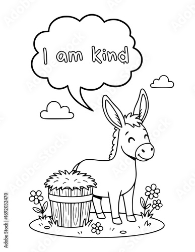 Animal coloring pages with positive affirmations for kids