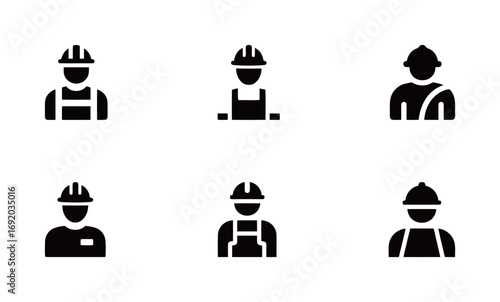 A set of construction worker and builder icons, representing various roles in the construction and manual labor industries.