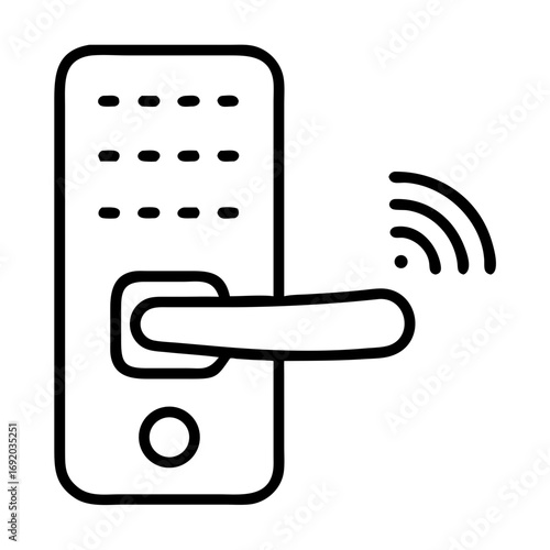 Smart home smart door lock icon transparent background