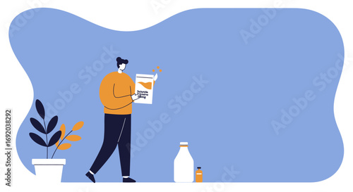 Person pouring ingredients from a sustainable bag into a bottle, symbolizing eco-friendly choices and home product preparation for a healthier lifestyle.