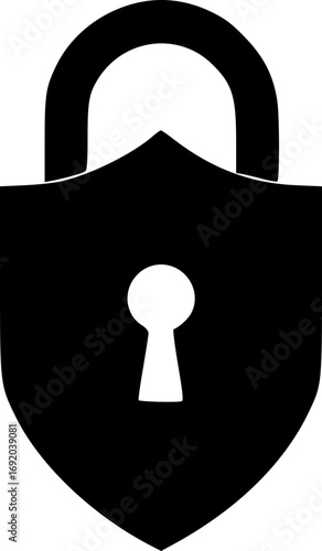 Monochrome black and white data protection illustration with locks abstract patterns cybersecurity digital security privacy safety technology concept artwork