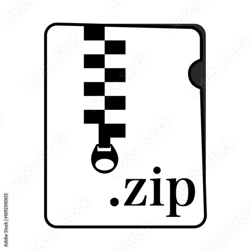 ZIPファイル形式 圧縮ファイル モノクロ〜ZIP file format, compressed file, monochrome〜