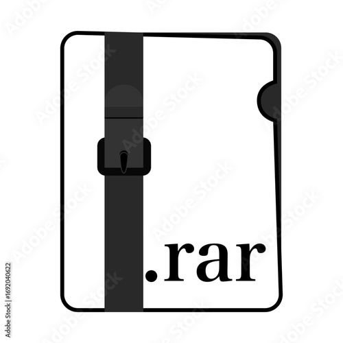 RARファイル形式 圧縮ファイル モノクロ〜RAR file format, compressed file, monochrome〜