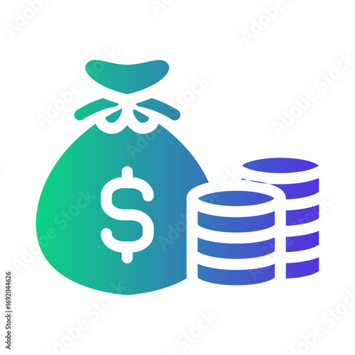 money bag Gradient icon