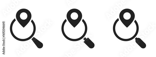 Search location vector icons set. Find location icon. Locate place vector sign