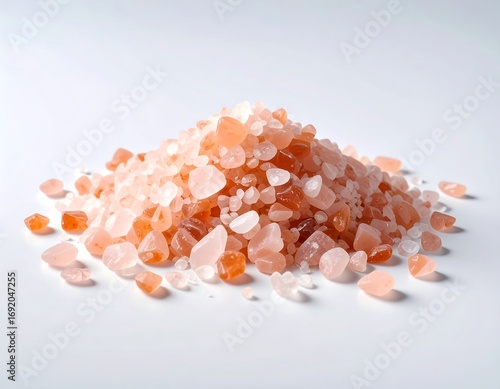 Pile of pink Himalayan salt crystals