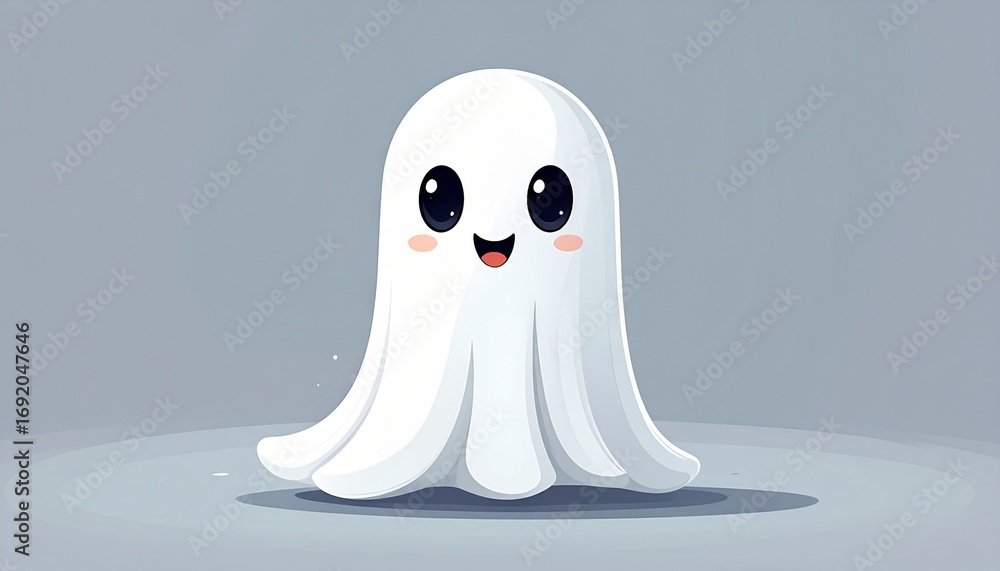 Cartoon Ghost – Cute Halloween Illustration