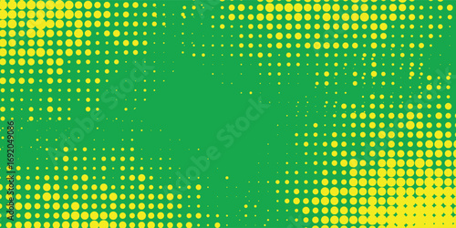 Dots halftone yellow green color pattern gradient texture background. modern Pattern of dots, particles, molecules, fragments modern