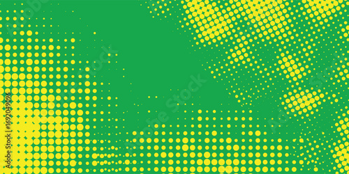 Dots halftone yellow green color pattern gradient texture background. modern Pattern of dots, particles, molecules, fragments modern
