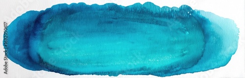 Abstract teal watercolor stain