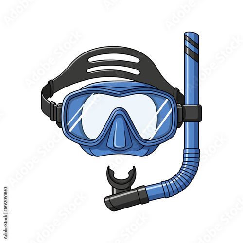 Blue Snorkel Mask and Tube for Underwater Exploration