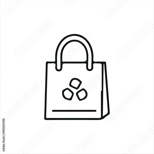 A clean and modern reusable bag icon, designed with a minimal look. Easy to recognize and suitable for apps, websites, packaging, or eco-friendly branding projects