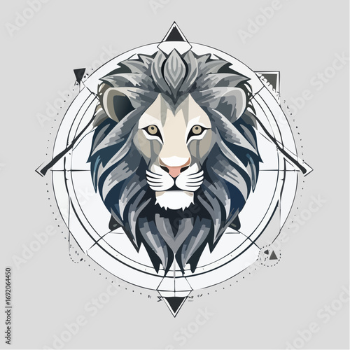 Lion Head Geometric Design