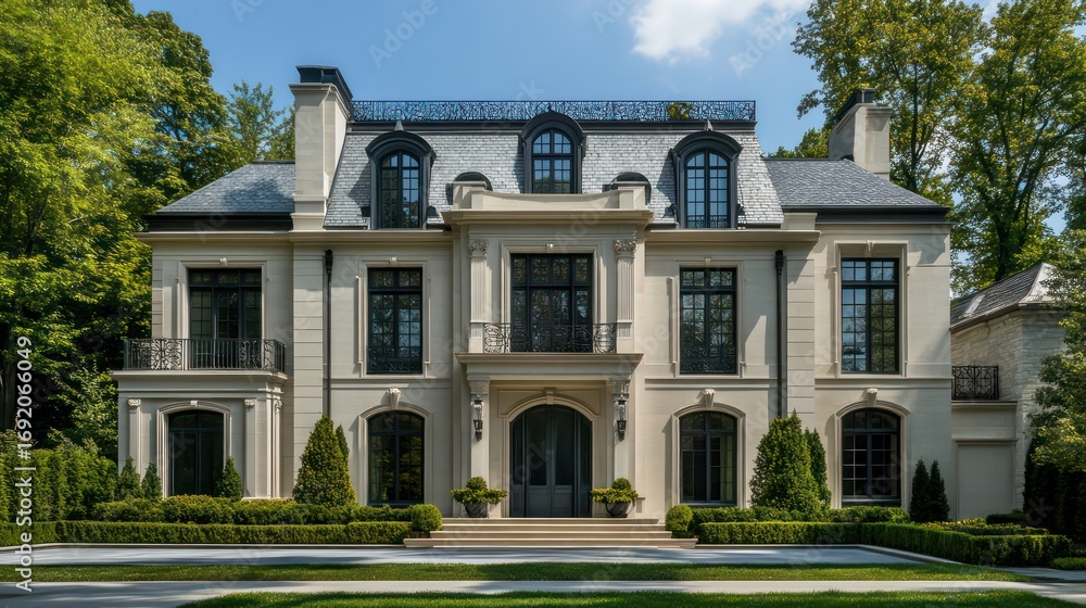 Naklejka premium Elegant privacy-focused design with tall, solid panels and sophisticated details