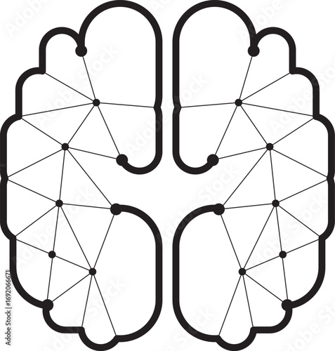 Circuit model human brain design. Human brain shape technology design with circuits.