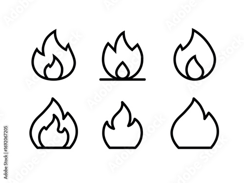 Fire icons set. Fire symbol set. Vector illustration.
