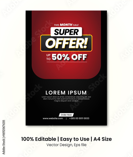 Mega Sale A4 size promotional poster design