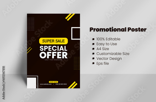 Mega Sale A4 size promotional poster design
