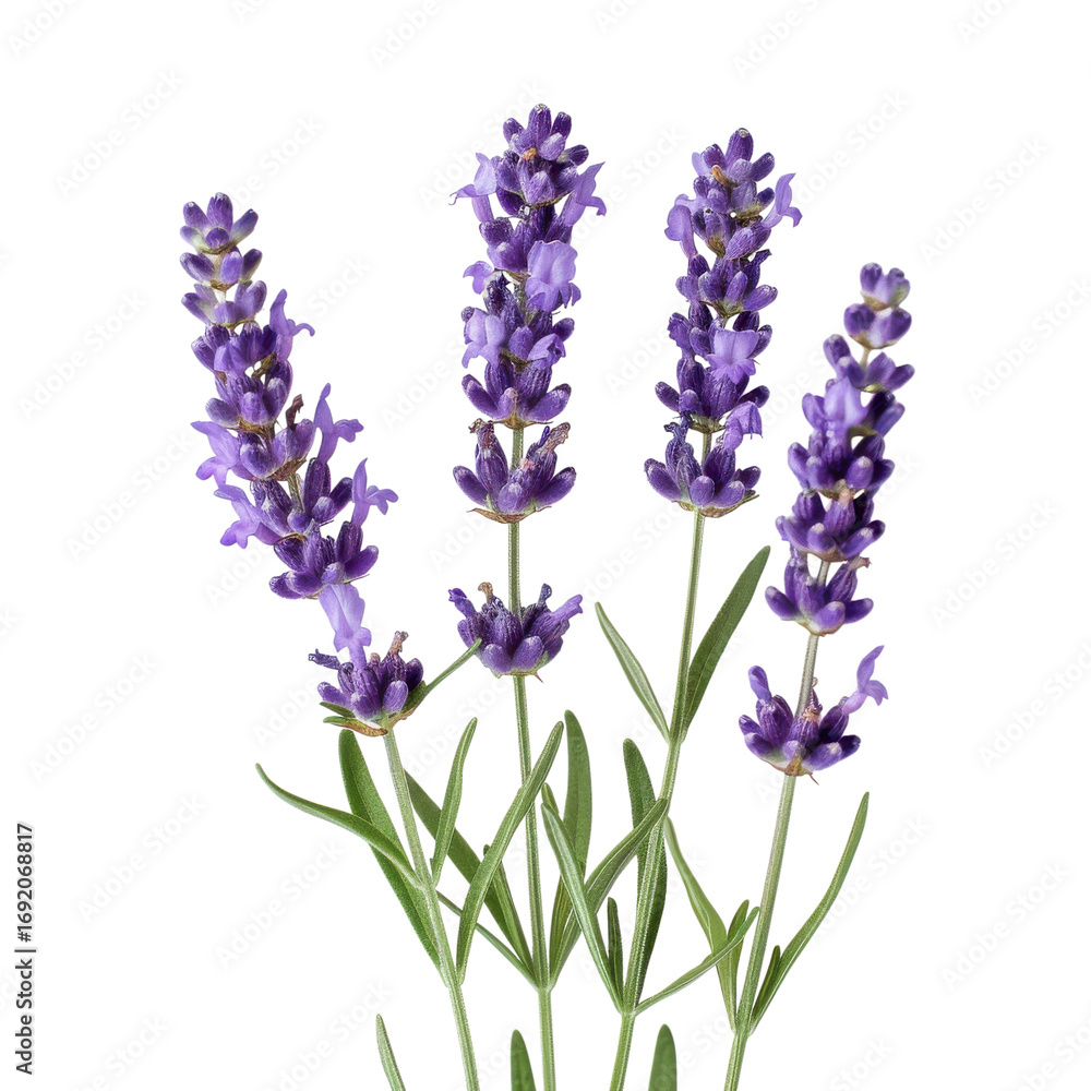 Naklejka premium Beautiful bunch of lavender flowers with delicate purple blooms showcasing nature's charm in a serene setting