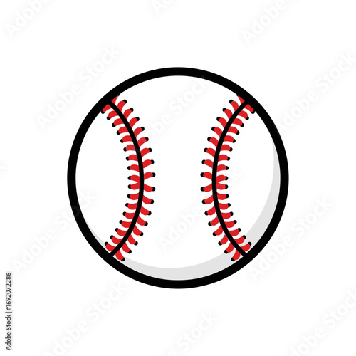 Vector Illustration of a Baseball with Red Stitching