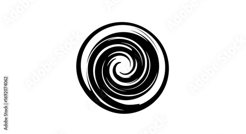 Abstract monochrome swirl design with circular motion and artistic expression