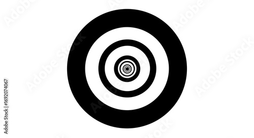 Abstract Optical Illusion Created with Concentric Circles in Black and White