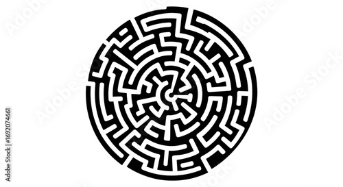 Circular maze design emphasizing challenge and intricacy, ideal for puzzles