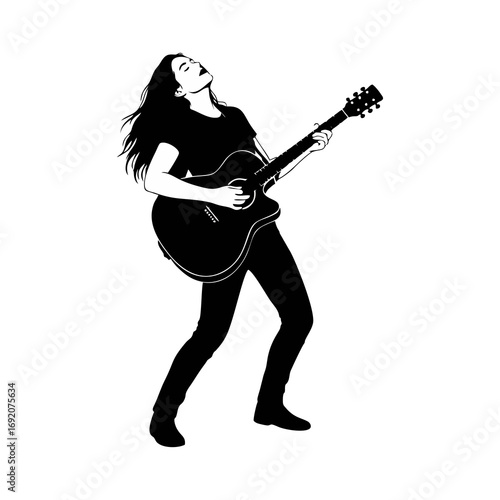 Silhouette of a guitarist performing