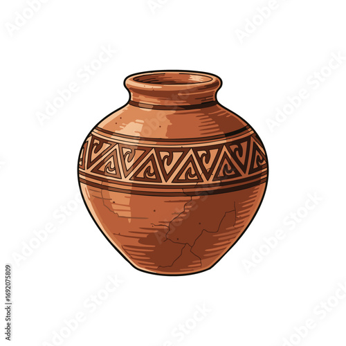 ceramic vase isolated on white background
