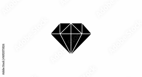 Elegant and Simple Diamond Icon on a Clean White Background for Versatile Use