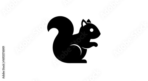 Elegant squirrel silhouette illustration conveying nature, simplicity and wildlife charm