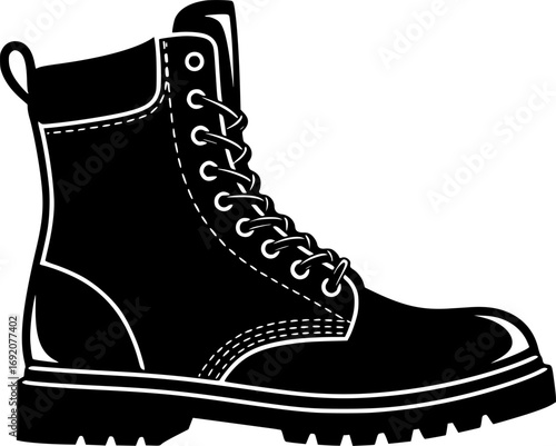 COMBAT BOOTS silhouette vector ILLUSTRATION