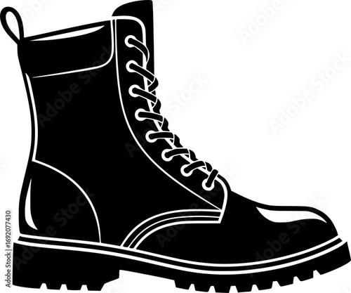 COMBAT BOOTS silhouette vector ILLUSTRATION
