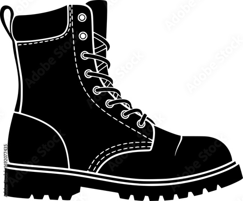 COMBAT BOOTS silhouette vector ILLUSTRATION