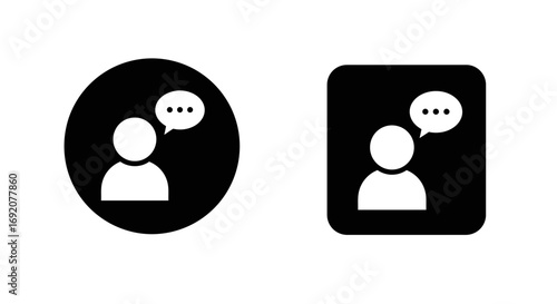 Illustration of communication icons, a person speaking or sharing ideas design