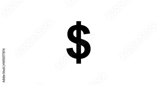 Isolated Dollar Symbol on White Background for Financial Themes or Decoration