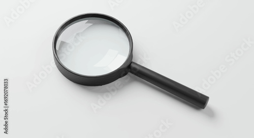 Magnifying Glass on White Background: Symbol of Investigation and Discovery