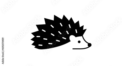 Minimalist Hedgehog Icon Isolated on White Background Perfect for Graphic Design