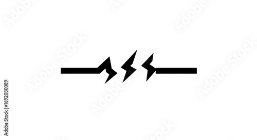 Schematic symbol of electrical resistor featuring jagged line representing resistance