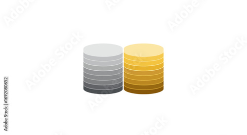 Stacks of gold and silver coins, symbolizing wealth accumulation and investment
