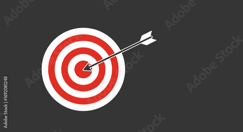 Target with arrow hitting the bullseye, symbolizing achievement and success