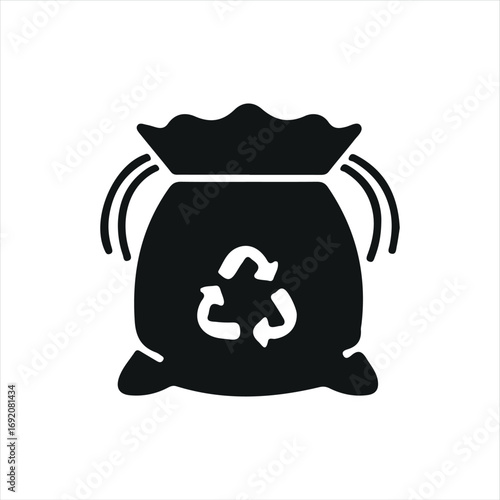 An eco-friendly reusable bag icon with a bold and simple design. Perfect for representing sustainability, zero waste lifestyle, or plastic-free shopping in digital and print media