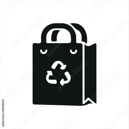 An eco-friendly reusable bag icon with a bold and simple design. Perfect for representing sustainability, zero waste lifestyle, or plastic-free shopping in digital and print media