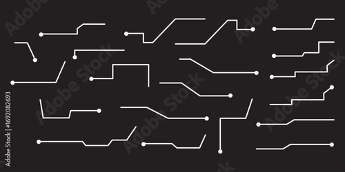 Callouts titles set. Digital callouts . Line callout label set. isolated on white background. Vector illustration. EPS 10