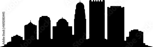 Jacksonville skyline silhouette black city vector illustration on white background minimal design