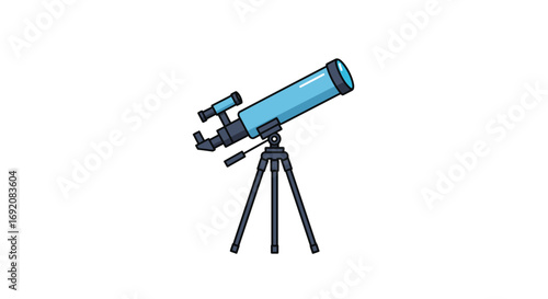 Telescope stands tall on tripod, ready for stargazing under the night sky, inviting exploration and discovery of the cosmos.