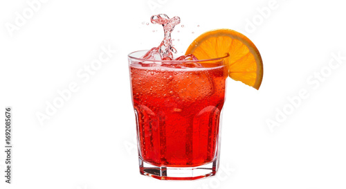 Refreshing red cocktail with orange