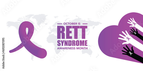 October is Rett Syndrome Awareness Month background template use to background, banner, placard, card, and poster design. holiday concept with text inscription and standard color. vector illustration