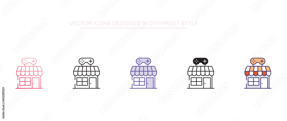Game Store icon design with white background stock illustration Game Store icon design with white background stock illustration